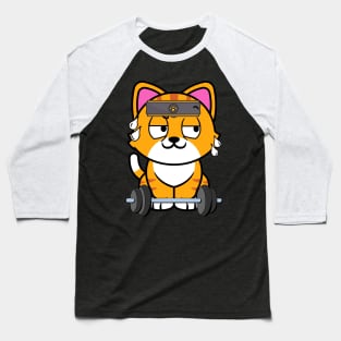 Cute orange cat is exercising Baseball T-Shirt